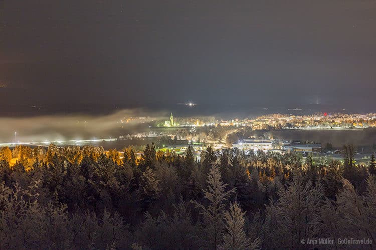 Blick auf Arjeplog am Abend