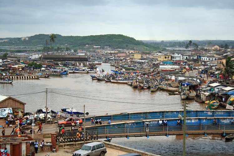 Blick auf die Stadt Elmina