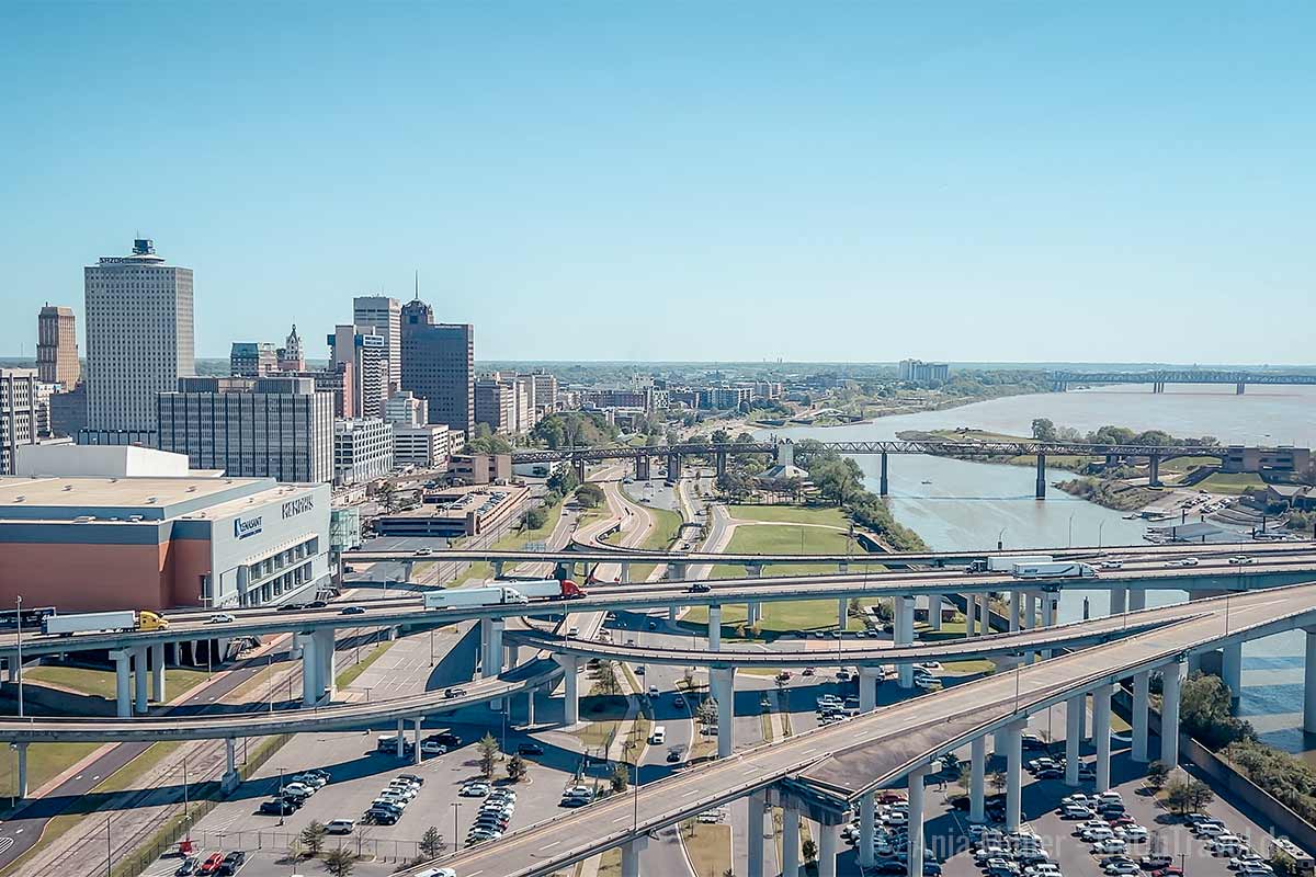 Blick von der Aussichtsplattform auf Memphis