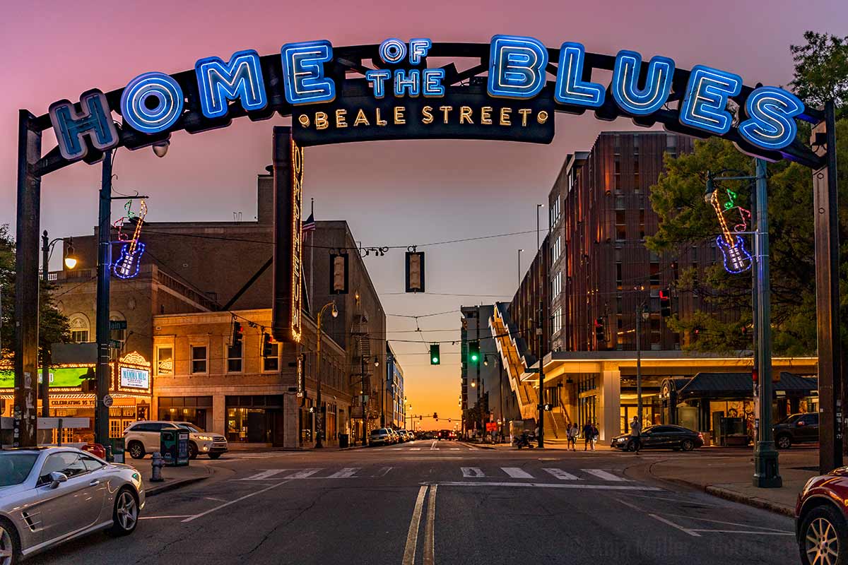 Beale Street im Sonnenuntergang