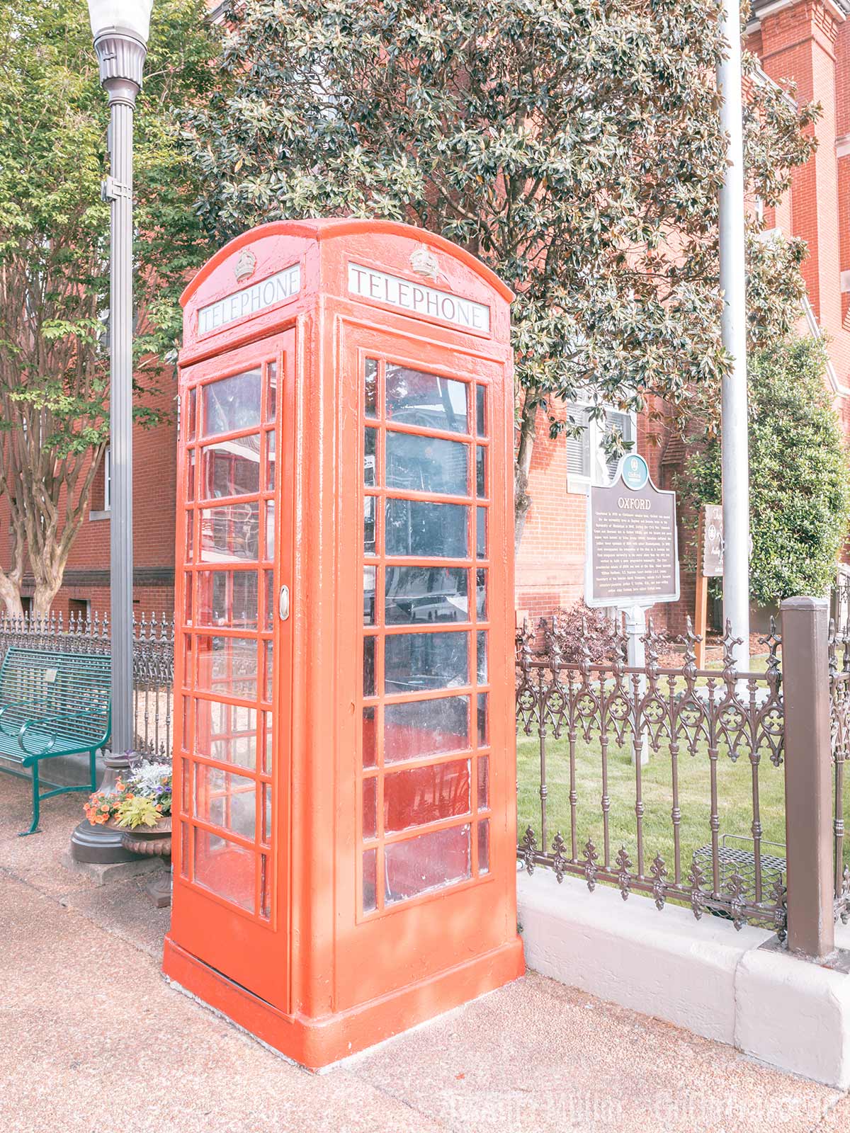 Britische Telefonzelle in Oxford Mississippi